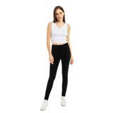 NOBLESTYLE Fitilli Kadife Tayt, Siyah, L Beden