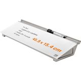 Nobo Masa Üstü Cam Not Panosu Cam Beyaz Tahta Masaüstü Memoboard, Kuru Silinebilir Cam Yüzey, Taşınabilir, Çerçevesiz, 458 x 154 Mm, Markör Kalemi ve Saklama Çekmecesi Dahil, Parlak Beyaz