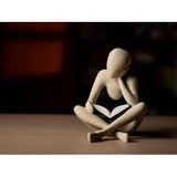 NOBODY - Reader Kitap Okuyan Figür Biblo, Soyut Tasarım Kitaplık Aksesuarları, Modern Ofis Ve Çalışma Masası Objeleri, Kitapseverlere Özel Ev Hediyesi