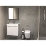 Noce Banyo Dolabı Aynalı Cnc İşlemeli Membran Kapaklı 65 cm - Beyaz
