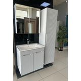 Noce Banyo Dolabı Aynalı Cnc İşlemeli Membran Kapaklı 65 cm - Gri