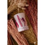 Noche Luz Nocheluz Black Vanilla Kokulu, Çiçek Dekorlu Silindir %100 Vegan Soya Mumu - Yasemin Sandal