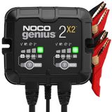 NOCO GENIUS2X2: 4A 2 Bankalı Akıllı Akü Şarj Cihazı (2A/Bank) - 6V/12V Otomatik Bakım Cihazı, Aşırı Şarj Koruması ve Sıcaklık ile Damlama Şarj Cihazı ve Kükürt Giderici...