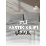 Noctiluca 2'li Yastık Kılıfı %100 Pamuk Kırçıllı Modern Dokulu Bohem Çeyizlik Nefes Alan Terletmeyen 50X70CM - Çok Renkli