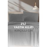 Noctiluca 2'li Yastık Kılıfı %100 Pamuk Kırçıllı Modern Dokulu Bohem Çeyizlik Nefes Alan Terletmeyen 50x70cm
