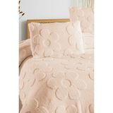 Noctiluca Fleura Çiçek Desen Tek Kişilik Battaniye Yumuşak Wellsoft Yatak Örtüsü 160X230 1 Adet Yastık Kılıfı - Pudra - 160 x 200 cm