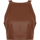 Nocturne Halter Yaka Crop Top - XL - Camel
