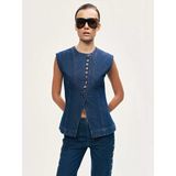 Nocturne Metal Düğmeli Denim Yelek N26yd7080