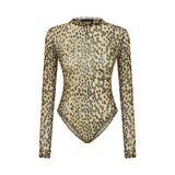 Nocturne Minimalist Leopar Desenli Uzun Kol T-Shirt - Günlük & Şık