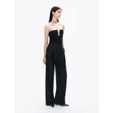 Nocturne Minimalist Yüksek Bel Geniş Paça Midi Kadın Pantolon - Günlük & Ofis