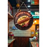 Nod Adana Kebap Görselli İpli MDF Ahşap Kapı Duvar Süsü – Restoran Dekoratif Tablo 30 x 50 Çok Renkli 30 x 50