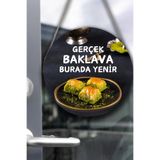 Nod Baklava Salonu Duvar, Kapı, Tek Taraflı Askılı Pano Karşılama Tabelası, Baklava Dükkan Süsü Yeşil1 30 x 50