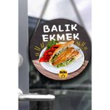 Nod Balık Ekmek Tabelası – El Yapımı Tek Taraflı Ahşap Askılı Dükkan Tablo & Sokak Lezzeti Dekoru Çok Renkli 30 x 50