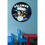 Nod Çocuk Odası Tablo Ahşap Kapı Duvar Tablosu Nd-01 Mavi 30 x 30