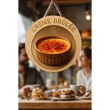 Nod Creme Brulee Temalı İpli MDF Ahşap Kapı Duvar Süsü – Cafe, Mutfak Dekoratif Tablo 30 x 50 Çok Renkli 30 x 50