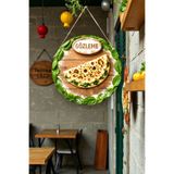 Nod Gözleme Görselli İpli İpli MDF Ahşap Kapı Duvar Süsü – Cafe, Mutfak Dekoratif Tablo 30 x 50 Çok Renkli 30 x 50