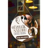 Nod Güzellik Salonu Cam Kapı Pano Karşılama Tabelası, Kadın Kuaför Dükkan Süsü, Askılı Cam Kapı Tablosu Renkli12 30 x 50