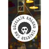 Nod Güzellik Salonu Cam Kapı Pano Karşılama Tabelası, Kadın Kuaför Dükkan Süsü, Askılı Cam Kapı Tablosu Renkli13 30 x 50