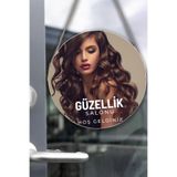 Nod Güzellik Salonu Cam Kapı Pano Karşılama Tabelası, Kadın Kuaför Dükkan Süsü, Askılı Cam Kapı Tablosu Renkli25 30 x 50