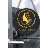 Nod Güzellik Salonu Cam Kapı Pano Karşılama Tabelası, Kadın Kuaför Dükkan Süsü, Askılı Cam Kapı Tablosu Renkli6 30 x 50