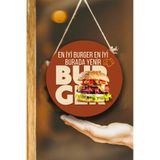Nod Hamburger Dükkanı Duvar, Kapı Tek Taraflı Askılı Pano Karşılama Tabelası, Burger Salonu Tablo Süsü Kırmızı2 30 x 50
