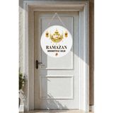 Nod Hoş Geldin Ramazan MDF Ahşap İpli Kapı ve Duvar Süsü – Ev, Salon, Ofis Dekoratif Hediye Çok Renkli4 30 x 50
