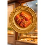 Nod Kabak Tatlısı Temalı İpli Ahşap Kapı Duvar Süsü, Pastane, Tatlı Dükkanı, Cafe Tablo Dekoru Çok Renkli 30 x 50