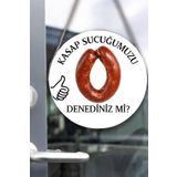 Nod Kasap Dükkanı Cam Kapı Pano Karşılama Tabelası, Kasap İç Mekan için Askılı Dükkan Süs Tablo Dekoru, 30 x 50 cm