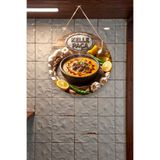 Nod Kelle Paça Çorbası İpli MDF Ahşap Kapı Duvar Süsü – Restoran, Mutfak Dekoratif Tablo 30 x 50 Çok Renkli 30 x 50