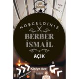 Nod Kişiye Özel Berber Açık/Kapalı Kapı Tabelası, Berber Dükkanı Dekorasyonu ve Askılı Kuaför Yazı Levha