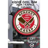 Nod Kişiye Özel Kasap Dükkanı Açık Kapalı Kapı Süsü – İsme Özel Et Market Tabelası, Kasap Dekorasyonu
