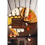 Nod Lahmacun Salonu için Duvar, Kapı, Çift Taraflı Askılı Pano Karşılama Tabelası, Restoran Tablo Süsü Kahverengi1 30 x 50