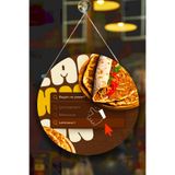Nod Lahmacun Salonu için Duvar, Kapı, Tek Taraflı Askılı Pano Karşılama Tabelası, Restoran Tablo Süsü Kahverengi2 30 x 50