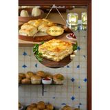 Nod Su Böreği Görselli İpli Ahşap Duvar Kapı Tablosu, Börekçi, Cafe, Kahvaltı Salonu Süs Dekoru Çok Renkli 30 x 50