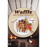 Nod Waffle Salonu Duvar, Kapı, Çift Taraflı Askılı Pano Karşılama Tabelası, Waffle Dükkan Süsü Kahverengi2 30 x 50