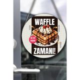 Nod Waffle Salonu Duvar, Kapı, Tek Taraflı Askılı Pano Karşılama Tabelası, Waffle Dükkan Süsü Siyah1 30 x 50
