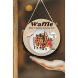 Nod Waffle Salonu Duvar, Kapı, Tek Taraflı Askılı Pano Karşılama Tabelası, Waffle Tatlı Dükkanı Süsü, 30 x 50 cm