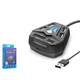 Nodar HADRON A068B USB Combo Hub Kart Okuyucu 8 Port Siyah (KDO)
