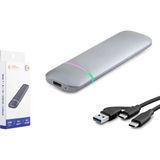 Nodar Hadron HDX1772 SSD Kutu Type-C3.1 + Usb3.0 Nvme + Ngff M2 Chip RTL9210B Gri (Kdo)