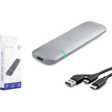 Nodar Hadron HDX1772 SSD Kutu Type-C3.1 + Usb3.0 Nvme + Ngff M2 Chip RTL9210B Gri