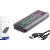Nodar Hadron HDX1775 SSD Kutu Type-C3.1 + Usb3.0 Nvme M2 Chıp RTL9210 Siyah (Kdo)