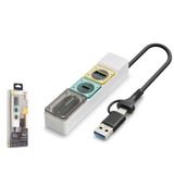NODAR Hadron HDX7058 Hub 5Gbps 1x Type-C 3.2+1xUsb-A 3.2+SD+microSD 4 Port 2in1 Kablolu Kart Okuyu Beyaz
