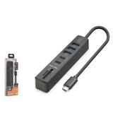 NODAR Hadron HDX7061 İetop Type-C Hub 5Gbps 2x Usb-C 3.2+3x Usb-A 3.2+SD+microSD 7 Port Kart Okuyucu Siyah