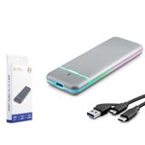 Nodar Hadron M2 HDX1774 SSD Kutu Type-C3.1 + Usb3.0 Nvme + Ngff M2 Chip RTL9210B Gri