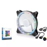 NODAR ND-2662 Kasa Fanı Kristal RGB 12 cm - Siyah