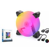 NODAR ND-2665 Kasa Fanı 5. Nesil RGB 12 cm - Siyah