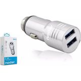 Nodar ND1075 3.4A USB Metal Oto Şarj Başlık Araç Çakmaklık Şarj Cihazı - 3,4A - Gümüş