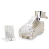 NODAR ND2425 CAT7 EZ RJ45 Metal B Kalite Konnektör 100 Adet Plastik Kutu - Silver