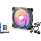 Nodar ND2656 Kasa Fanı 3.nesil Iç ve Dış Parıltı Argb 12CM Siyah (Kdo)