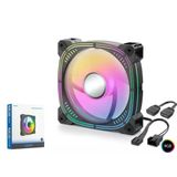 Nodar ND2656 Kasa Fanı 3.nesil Iç ve Dış Parıltı Argb 12CM Siyah (Kdo)